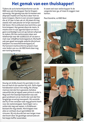 Het gemak van een thuiskapper Artikel over het gemak van een thuiskapper